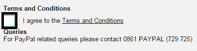 Tick that you agree to the terms and conditions