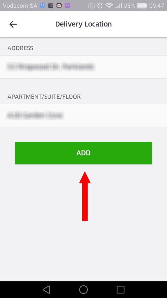Adding your delivery address